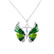 Kaunis emaloitu kimalteleva vihreä perhonen kaulakoru
