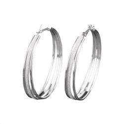 Hopeanväriset korvarenkaat kimalteella 6cm