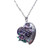 Kaunis antiikkihopeinen violetti emaloitu sydän kaulakoru