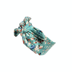 Leveä turkoosi kukkakuvioinen rusettipanta