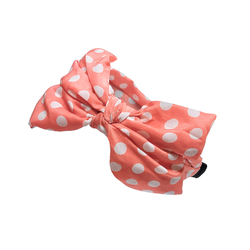 Leveä vesimelonin värinen polka dot rusettipanta valkoisilla pilkuilla