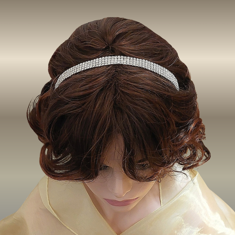 4-rivinen strassi hiuskoru tai joustava hiuspanta