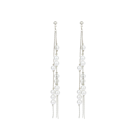 Hopeanväriset roikkuvat helmikorvakorut