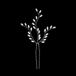 Muotoiltava hiuskoriste / hiuspinni (hengetön) pitkulaisilla helmillä 1kpl