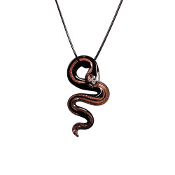 Musta kultakoristeinen lasikäärmekaulakoru mustalla nauhalla