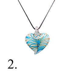 Vaalea turkoosi-/kultaraitainen lasisydänkaulakoru ja korvakorut