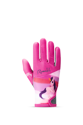 Roeckl Koppl lasten ratsastushanskat, pinkki ja turkoosi