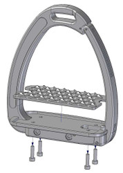 Tech Stirrups Venice turvajalustimien vaihtolevyt, pad standard, hopea