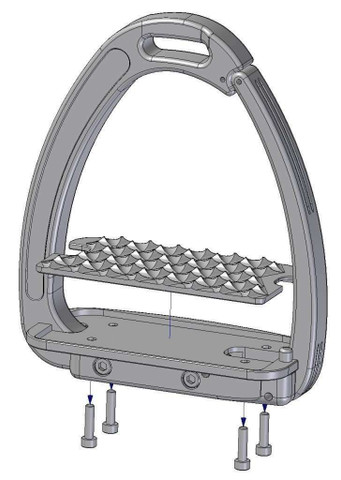 Tech Stirrups Venice turvajalustimien vaihtolevyt, pad standard, hopea