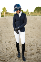 Charles Owen Kylo Gloss MIPS-ratsastuskypärä aurinkolipalla, navy/silver crystal, koko 55–58cm