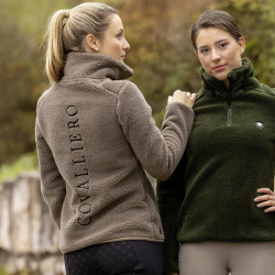 Covalliero Teddy Fleece Sweater, taupe