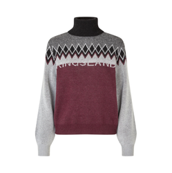 Kingsland Montez Rollneck neule heijastavilla yksityiskohdilla, viininpunainen/harmaa