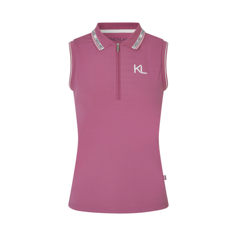 Kingsland Naira Ladies Pique Sleeveless Polo, pinkki ja navy