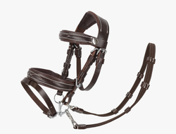 QHP Luxury keppihevosen suitset, tummanruskeat
