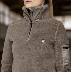 Covalliero Teddy Fleece Sweater, taupe