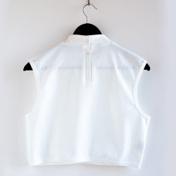 Short collared top, white