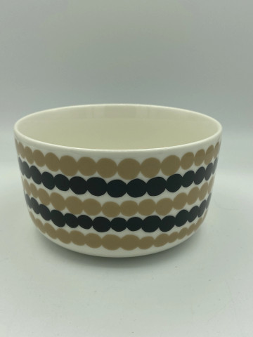 Marimekko Oiva Siirtolapuutarha Räsymatto kulho 5dl, musta-beige