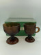 Miranda sugar bowl and creamer, brown, in original box