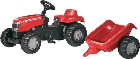 Polkutraktori Massey Ferguson perävaunulla