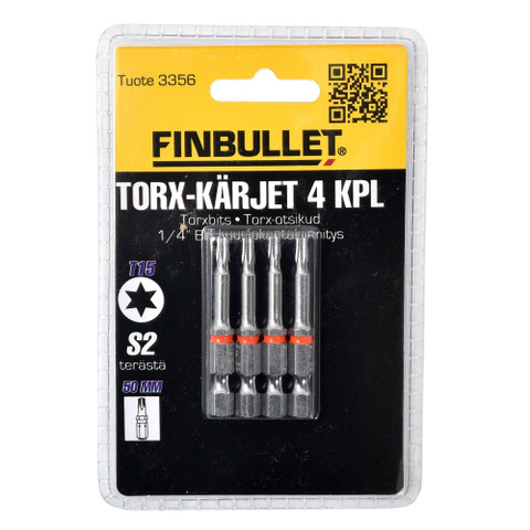 Finbullet Torx T15 ruuvauskärkisarja