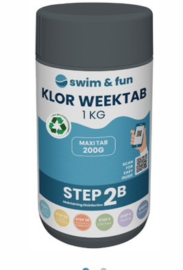 Swim&fun viikkokloori 1kg,tabletti 200g