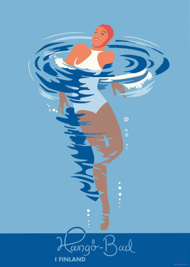 Come to Finland Hangon uimari  juliste 50x70 cm    