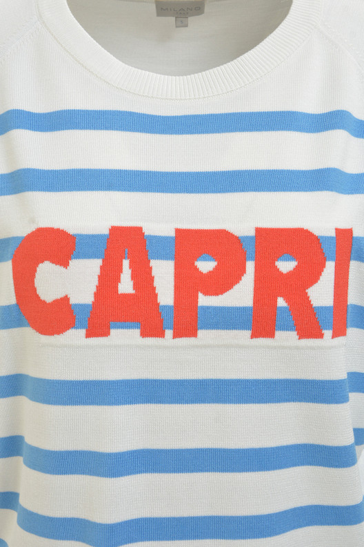 Milano lyhythihainen raitaneule Capri ocean print