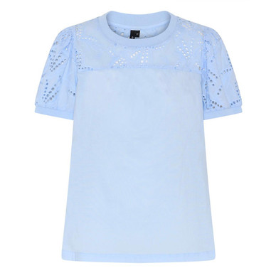 Soulmate t-paita Lotti 4 broderie anglais hihat light blue