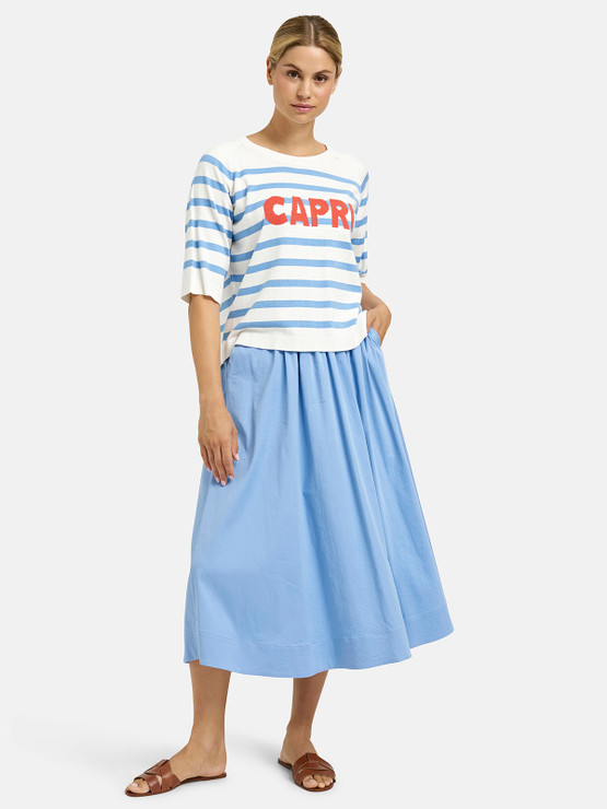 Milano lyhythihainen raitaneule Capri ocean print