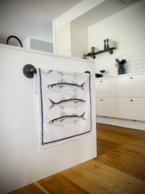 Keittiöpyyhe  kalat 50 x 70 cm 