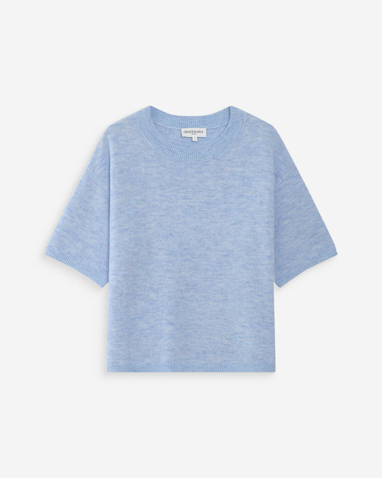 Grace&Mila Vamos lyhythihainen neule vaaleansininen