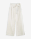 Grace&Mila Pompon leveälahkeiset oversized farkut white