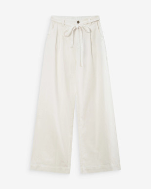 Grace&Mila Pompon leveälahkeiset oversized farkut white