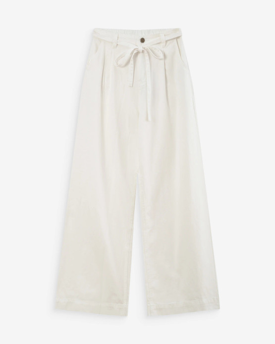 Grace&Mila Pompon leveälahkeiset oversized farkut white