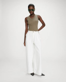 Grace&Mila Pompon leveälahkeiset oversized farkut white