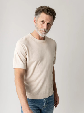 Mos Mosh Gallery Crowe Knit Tee beige ( chateu gray )
