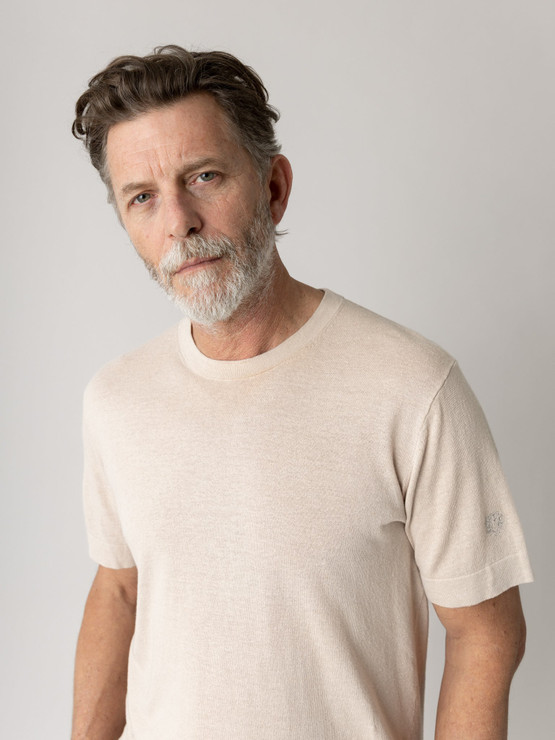 Mos Mosh Gallery Crowe Knit Tee beige ( chateu gray )