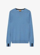 Mos Mosh Gallery Adam soft Knit  neulepusero Silver Lake Blue