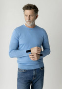 Mos Mosh Gallery Adam soft Knit  neulepusero Silver Lake Blue