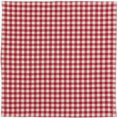 Punaruutuinen kankainen lautasliina 40 x40 cm