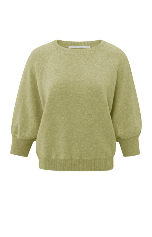 Yaya svetari  Olive melange  puolipitkät raglan hihat 