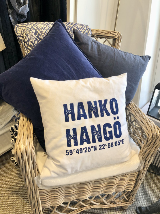 Hanko koordinaatit tyynynpäällinen 50 x 50 cm