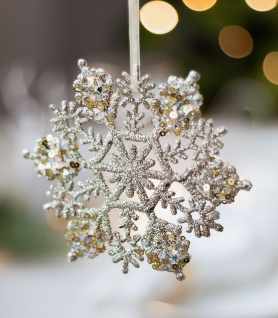 Lumihiutale joulukoriste glitter 1 