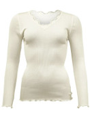 Soulmate Silky 2 pitkähihainen  toppi silkkimodaalineulosta ivory