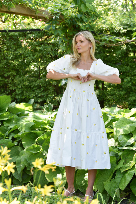 A-View Cheri fruit dress sitruunamekko 