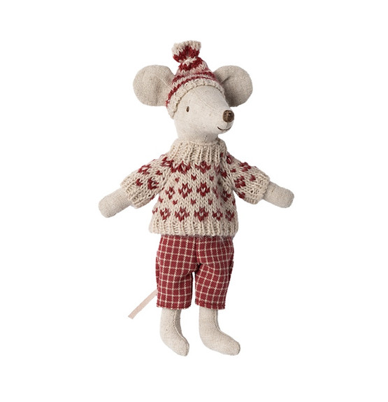 Maileg Talvihiiri äiti ja sukset,  Winter mouse mom