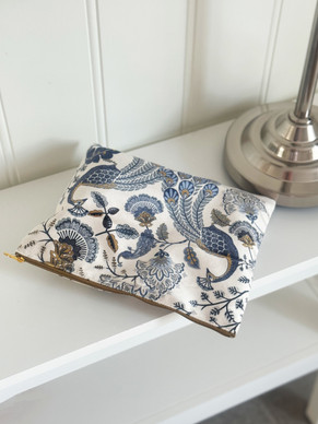 Samettinen meikkipussi Blue Garden 