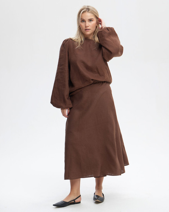 Piironki pellavahame Senja ruskea 