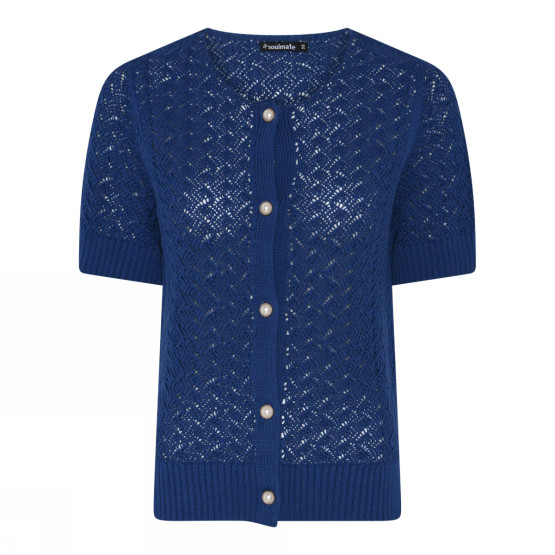 Soulmate Shyla 1 lyhythihainen neuletakki deep blue