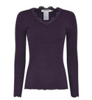 Soulmate Silky 2 pitkähihainen  toppi silkkimodaalineulosta tumma lila